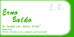 erno balko business card